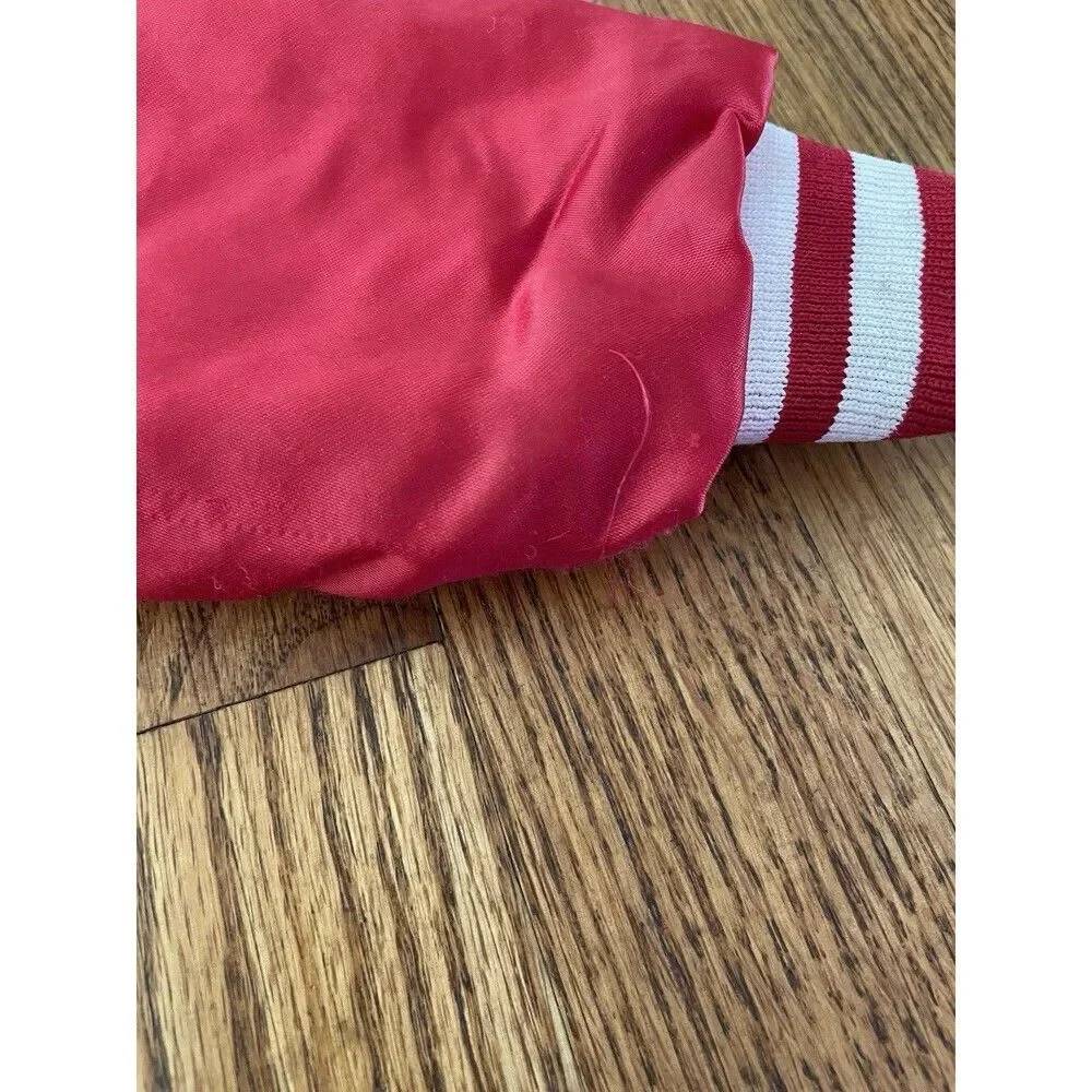 Vintage Mickey Mouse Satin Jacket Kids Size 5 Disney Red Bomber 80s 90s